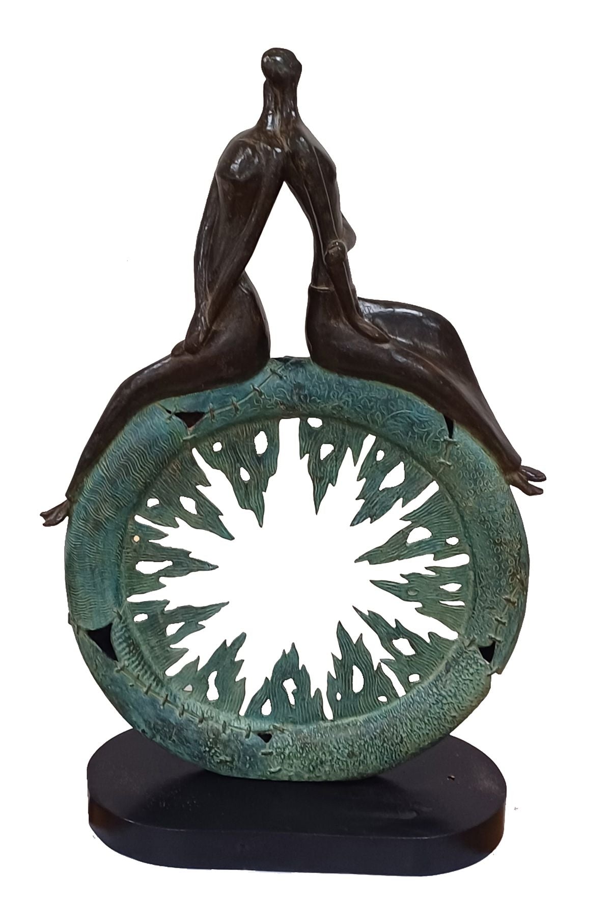 Subrata Paul's 'Life Circle' Bronze Sculpture: Symbolic Human Journey on Time Wheel