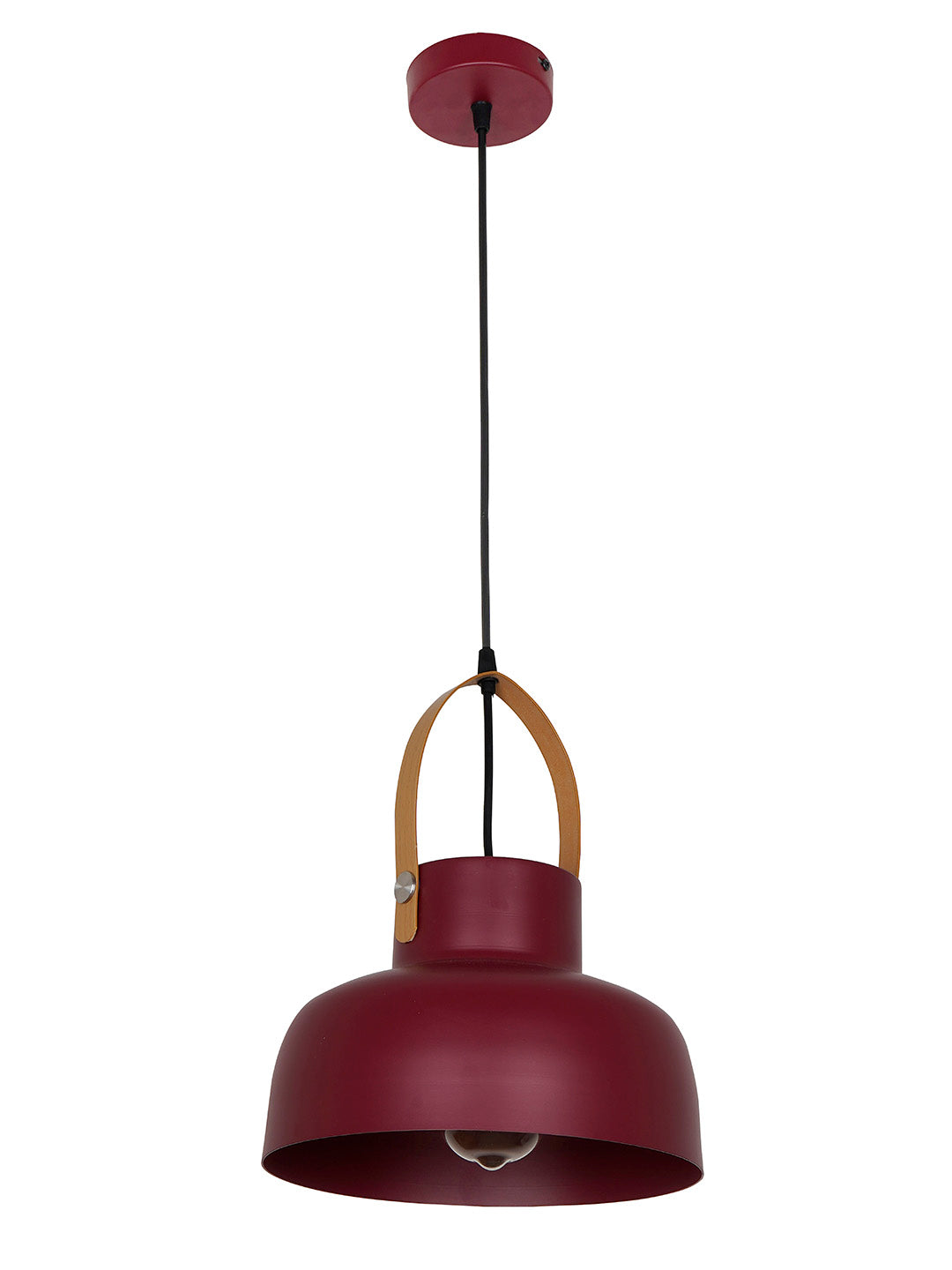 Maroon Mild Steel 1-Light Pendant Light – 25.4 cm
