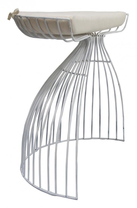 Contemporary Spun Metal London Stools with Cushions - Set of 2