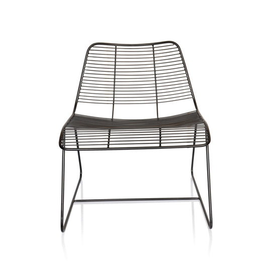 New York Contemporary Black Metal Linear Accent Chair for Modern Homes