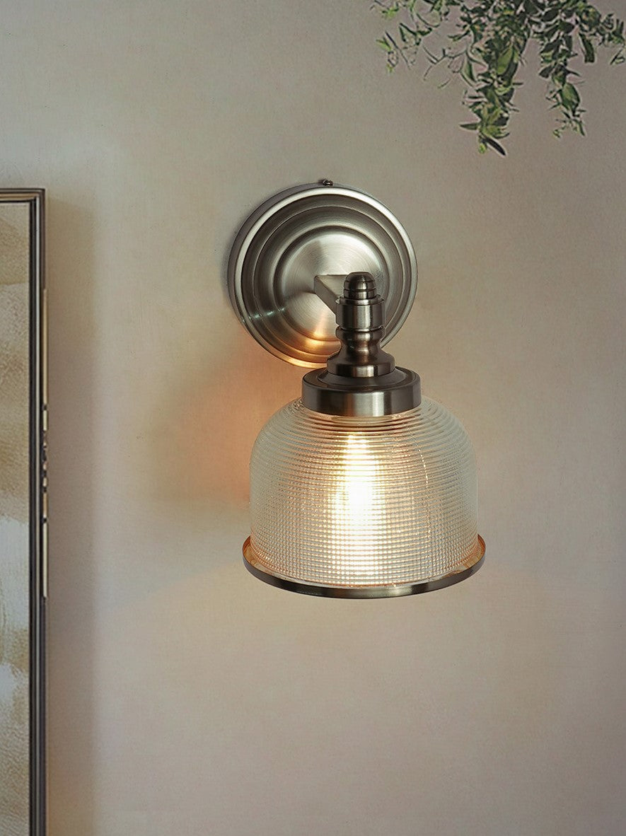 Rose Gold Glass Mild Steel 1-Light Wall Sconce – 20.3 cm