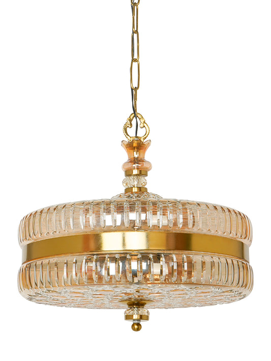 Gold Hand-Cut Glass 4-Light Pendant Light – 40.6 cm