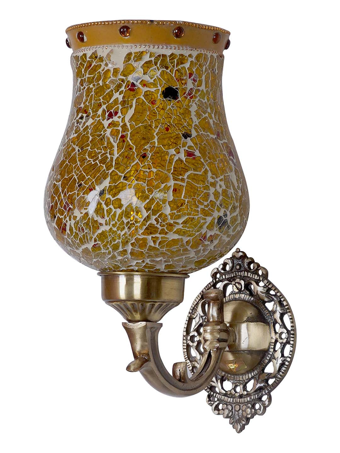 Brass Antique Glass Brass 1-Light Wall Sconce – 27.9 cm