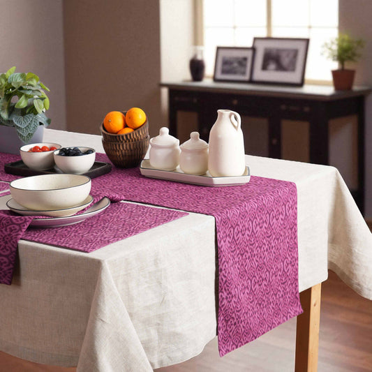 Ikat Print Plum Cotton Duck Table Runner 13x24 13x60 13x72
