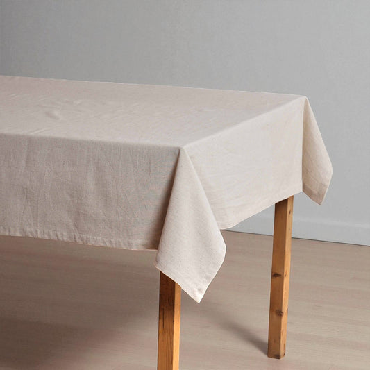 Pure Elements Cotton Flex Light Beige Table Cloth – Linen Look, Two Sizes