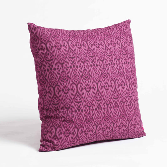 Plum Ikat Reversible Cotton Duck Pillow Cover – Premium Decorative Cushion