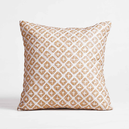 Pure Elements Hand-Interlaced Faux Raffia Pillow Cover 18x18