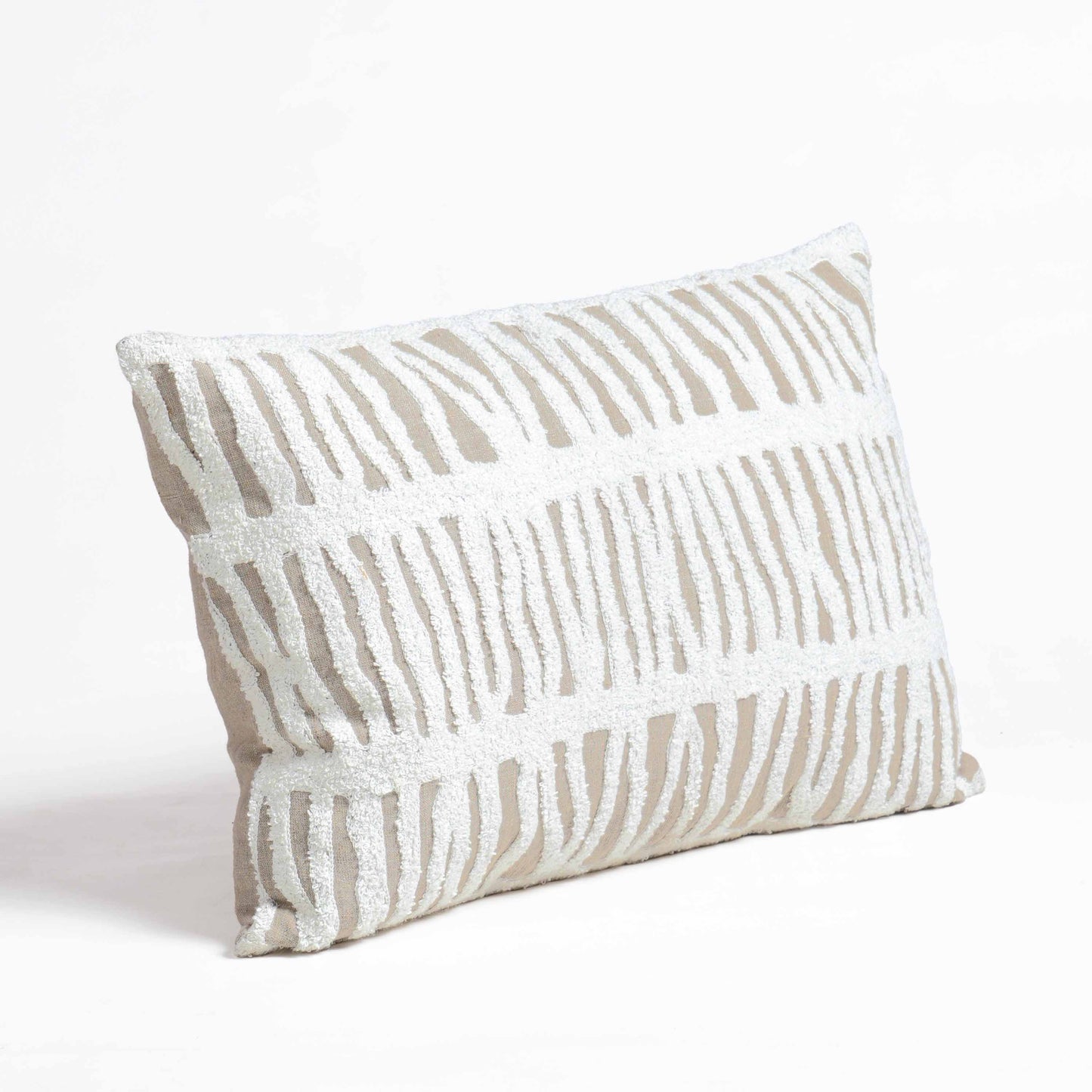 Pure Elements Linen Pillow Cover with White Aari Stripe