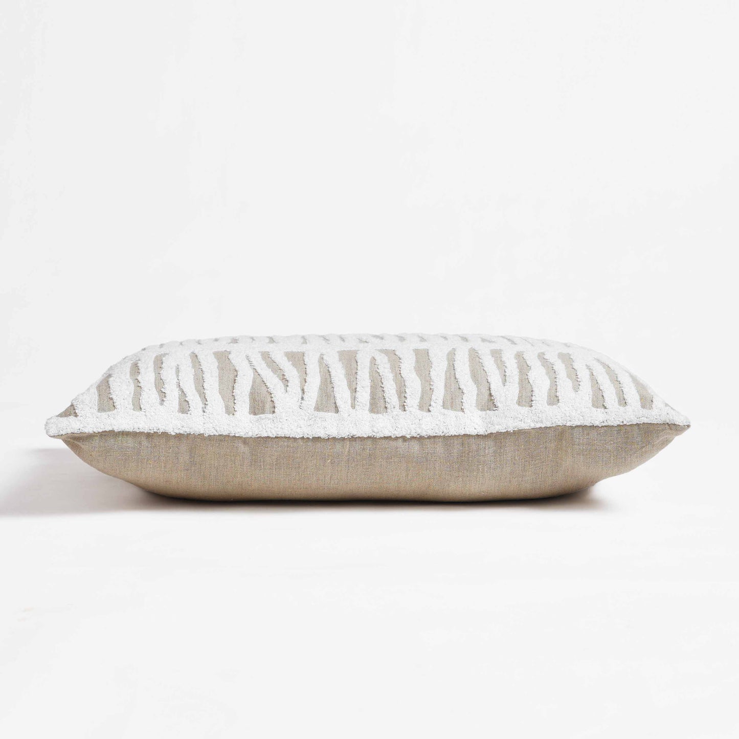 Pure Elements Linen Pillow Cover with White Aari Stripe