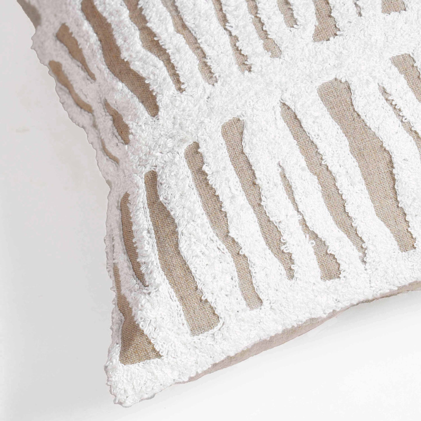 Pure Elements Linen Pillow Cover with White Aari Stripe