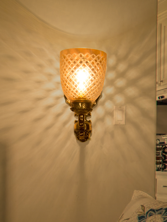 Elegant Golden Betel Leaf Aluminium Wall Sconce - Single Light Designer Fixture