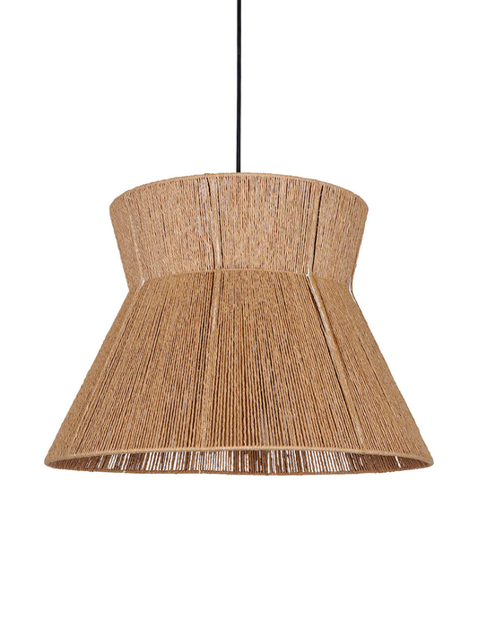 Handcrafted Bohemian Raffia Hourglass Pendant Light – Natural Woven Ceiling Lamp