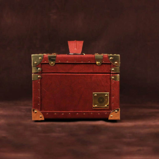 Elegant Brown Glory Luxury Jewelry Trunk with Brass Accents