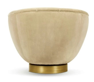 Luxurious Queen Velvet Barrel Armchair - Elegant, Customizable, Metal Base Home Furnishing