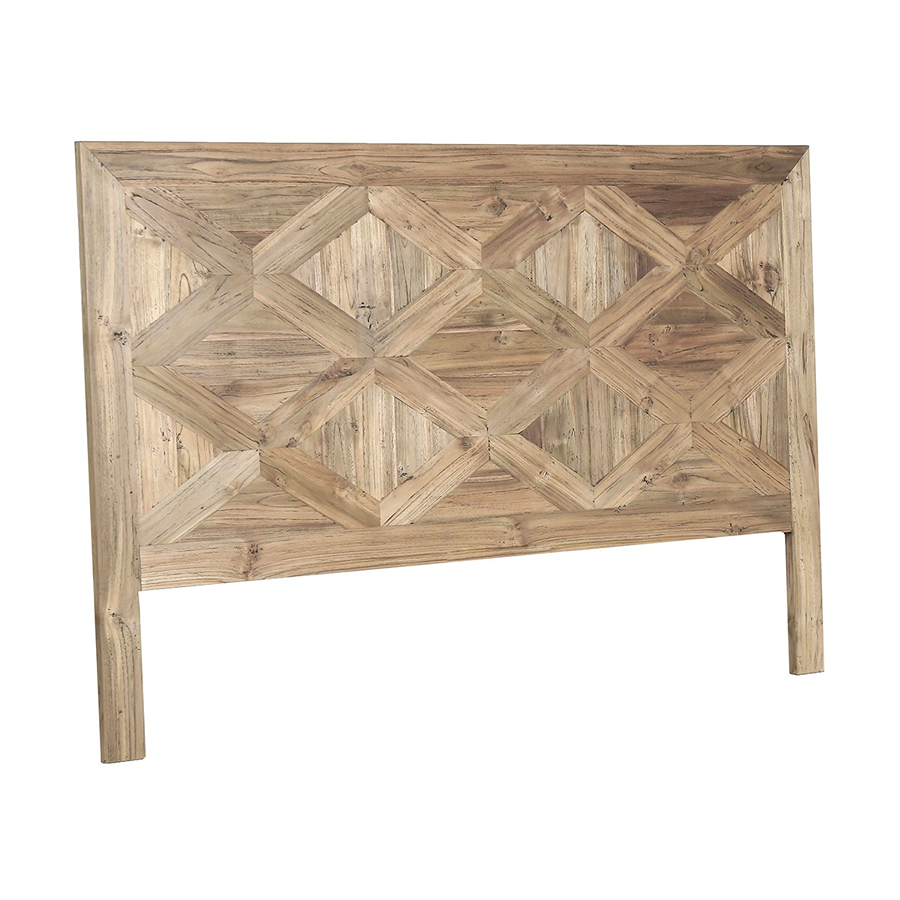 Horna Reclaimed Wood King Size Headboard – White Wash Distressed Finish