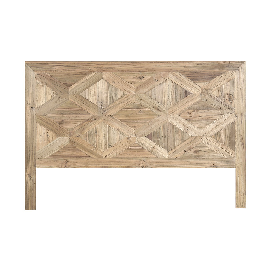 Horna Reclaimed Wood King Size Headboard – White Wash Distressed Finish