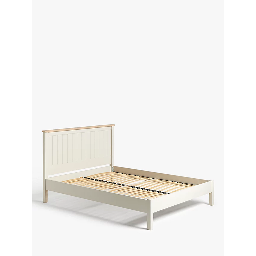 Beige Haze Smoke Grey King Bed with Acacia Wood Frame