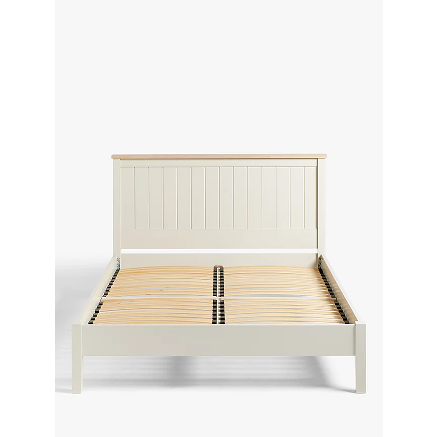 Beige Haze Smoke Grey King Bed with Acacia Wood Frame