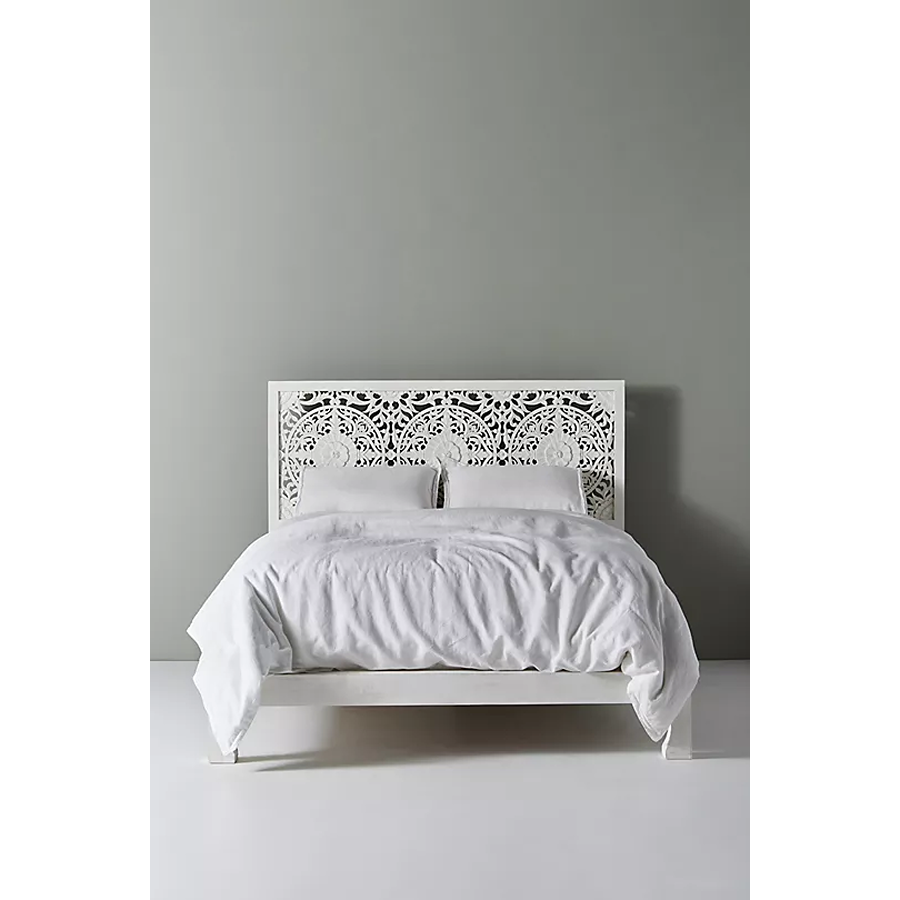 Handcarved Low-Profile King Size Lombok Bed in Mango Wood