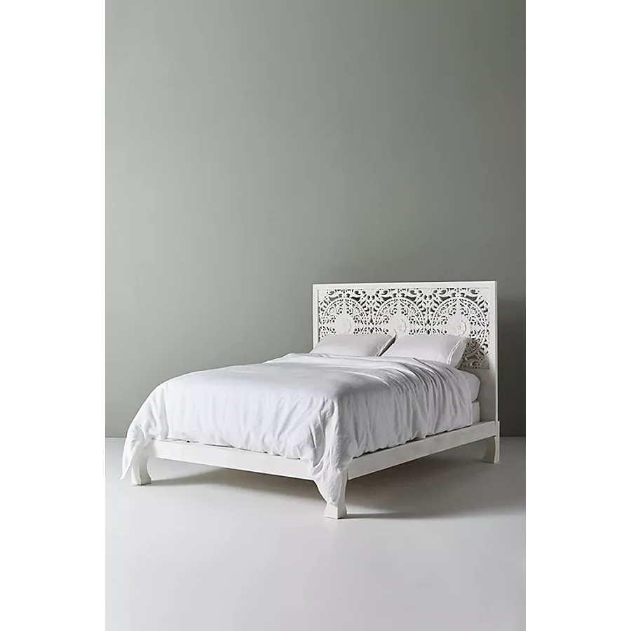 Handcarved Low-Profile King Size Lombok Bed in Mango Wood