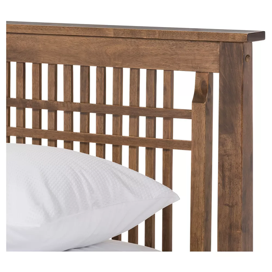 Loafey Mid-Century Modern Solid Mango Wood Bed