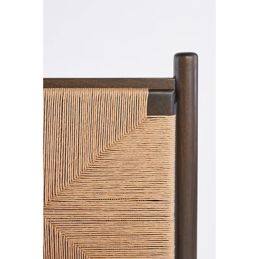 Woven Kinsley King Size Acacia Wood Bed with Walnut Finish