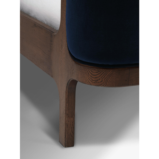 Belsa Luxury Acacia Wood Upholstered Bed with Velvet Headboard