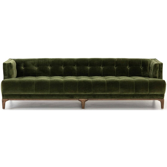 Olive Green Velvet Sofa