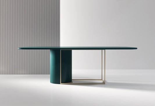 Elegant Hour Modern Wooden Dining Table with Metal Frame - Versatile Sizes