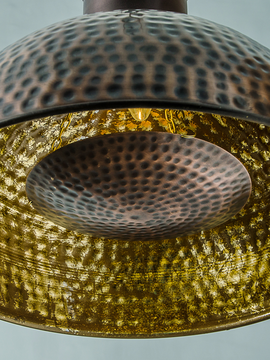 Hand Hammered Antique Copper Dome Pendant Light for Kitchen Dining Bedroom