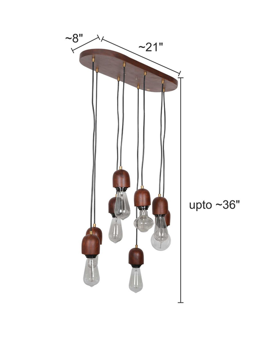 Modern Wooden 8-Light Cluster Pendant Chandelier for Stylish Interiors
