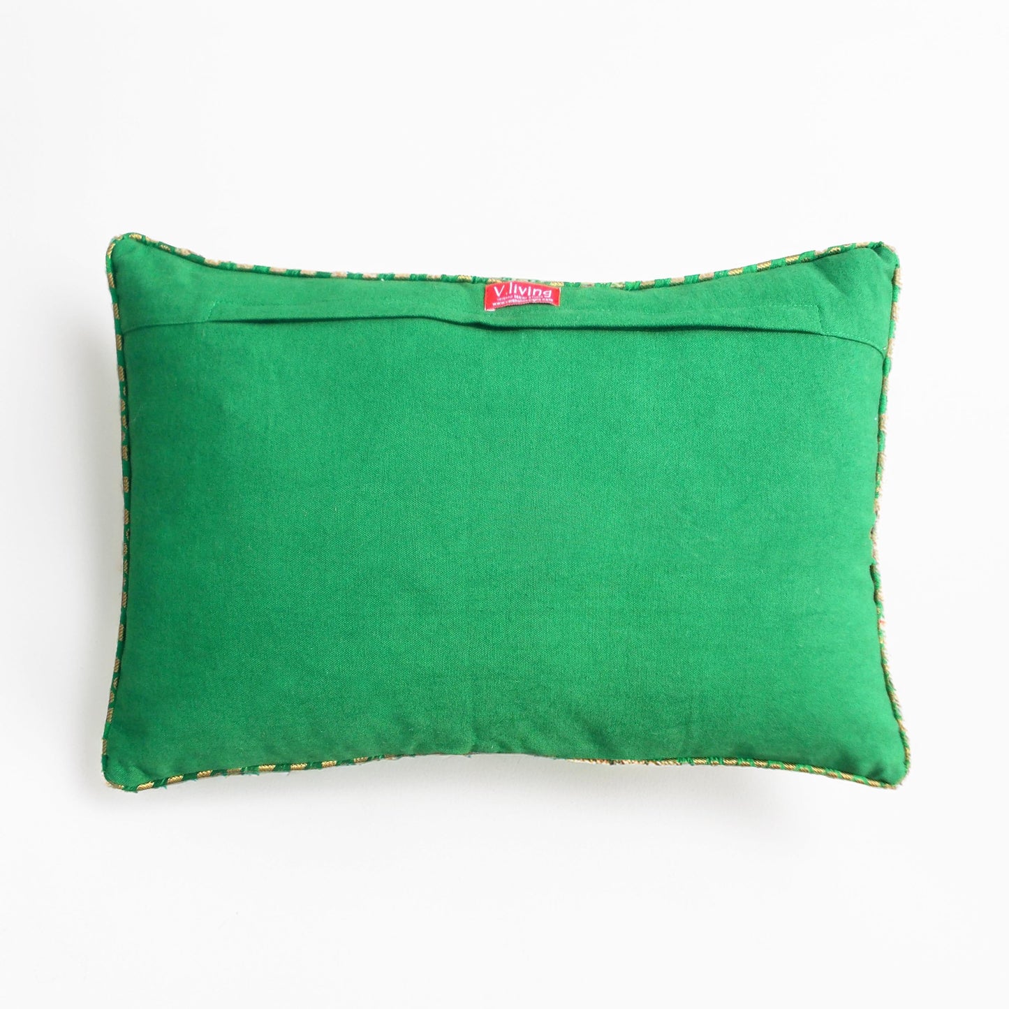 Festive White Christmas Tree Linen Pillow Cover with Brocade Detailing
