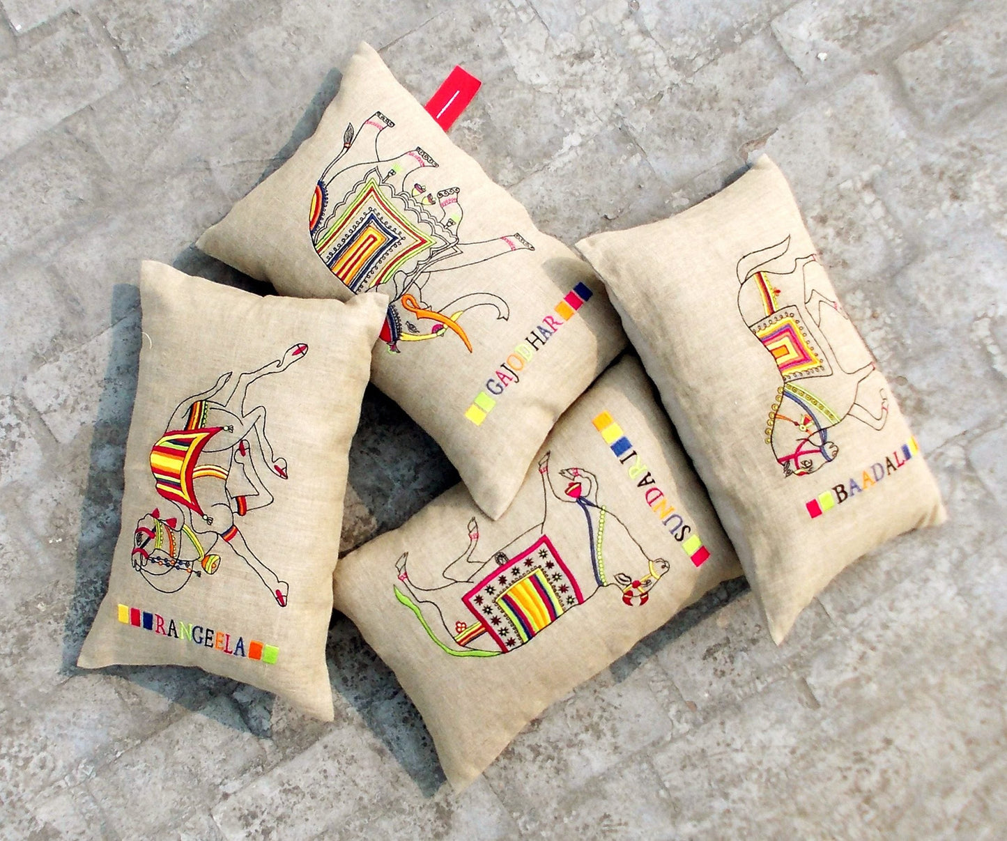Elegant Flock Sundari Pure Linen Cushion Cover for Living Room