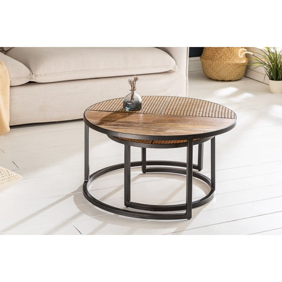 Robust Industrial coffee table set of 2