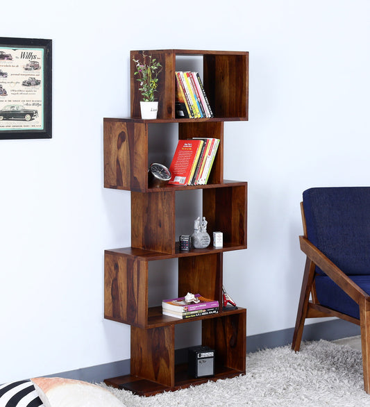 Fairmont Book Shelf Unit in Provincial Teak Finish side view