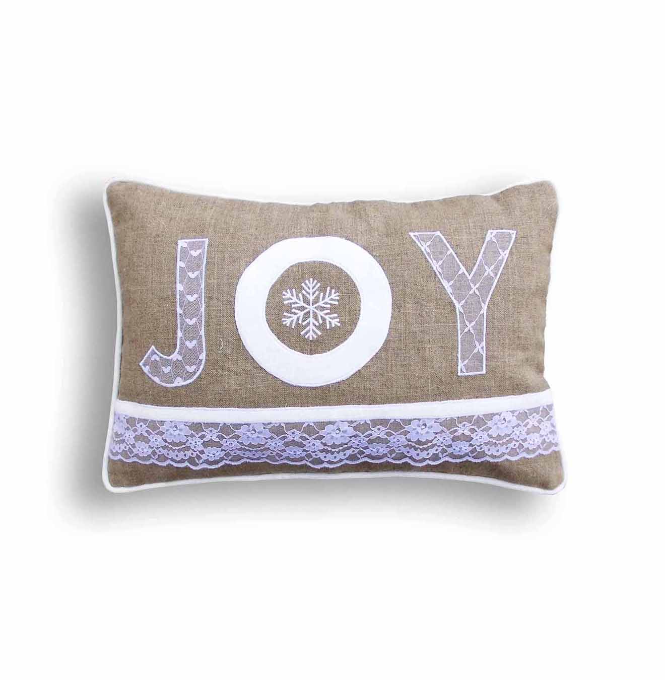 Festive Christmas Joy Linen & Velvet Pillow Cover – 14x21