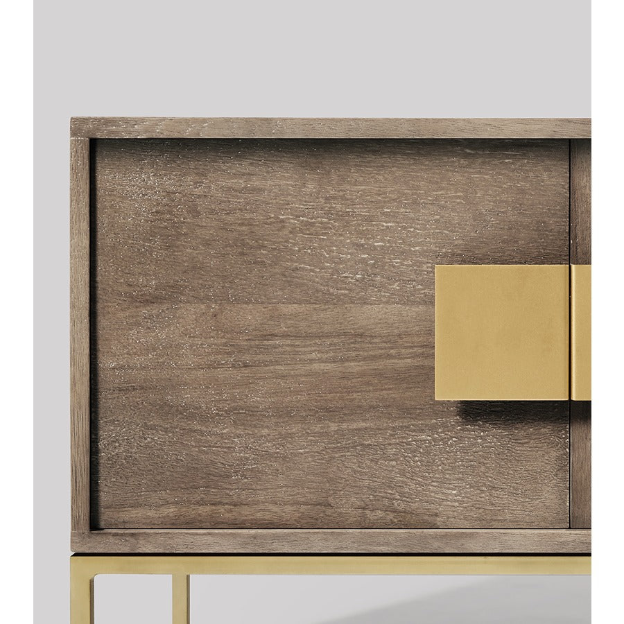 Natural Finish Modern Wood Tv Unit