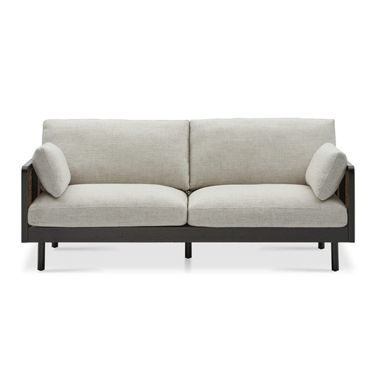 Black Sheehsham Wood Cane Sofa