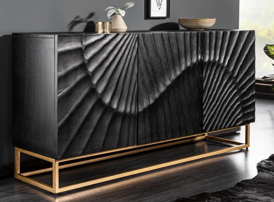 3 door wave solid wood sideboard