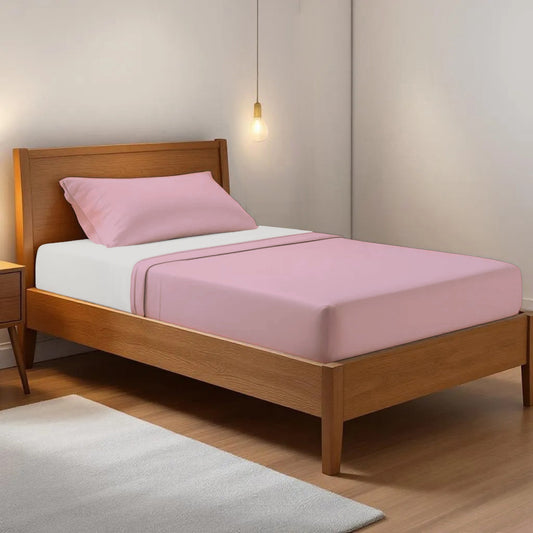 OLD ROSE 300TC flat sheet set, premium pure cotton satin