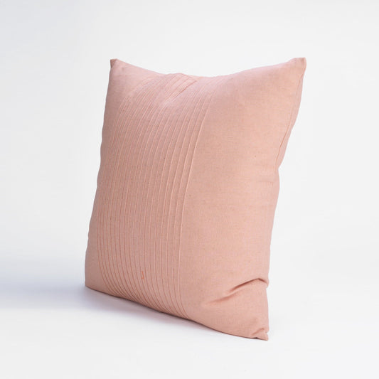 AMOUR Blush Linen Pillow Cover with Pin Tuck Detail