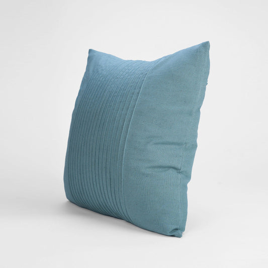 Amour Duck Egg Linen Pillow Cover with Pin Tuck Detail