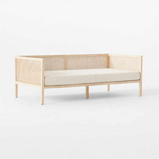 Natural Cane Day Bench Ivory