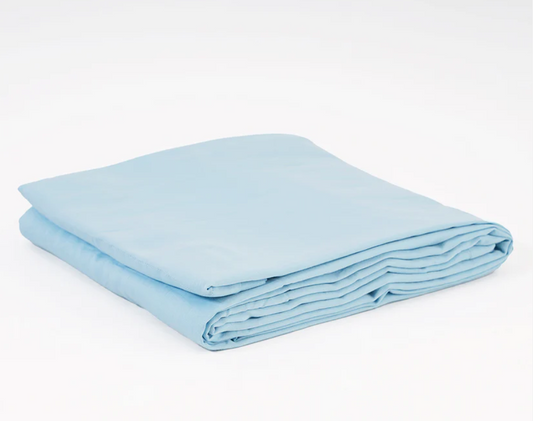 BLUE 300TC flat sheet set, premium pure cotton satin, Sizes available