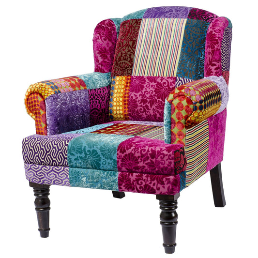 Maria arm chair in brasso fabric side view