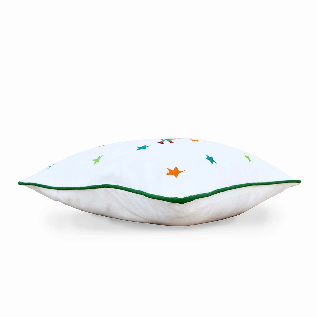 Festive Reindeer Geometric Embroidered Colorful Christmas Pillow Cover
