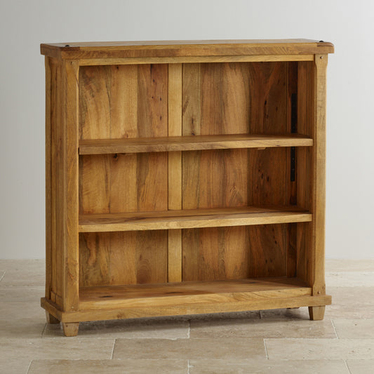 3 Open Shelf Bookcase in Mango Natural Finish side view