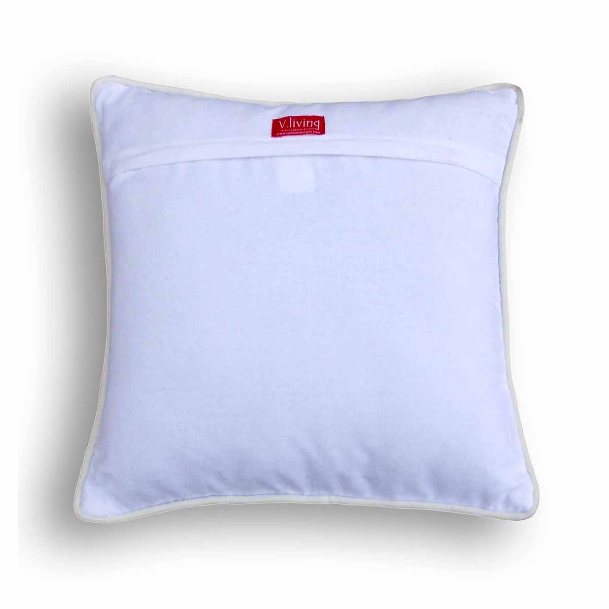 Festive Christmas Snowflakes Cushion Cover with Linen Velvet Blend