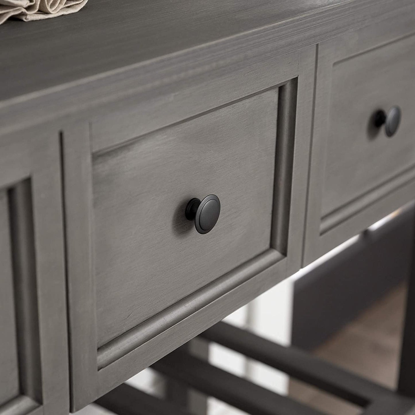 Wood Buffet Sideboard Entryway Serving Storage Cabinet Doors Dining Room Console, 48 Inch, Grey