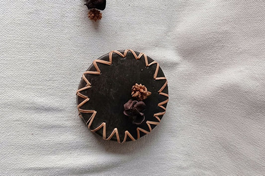 Longpi Black Pottery Coaster Round